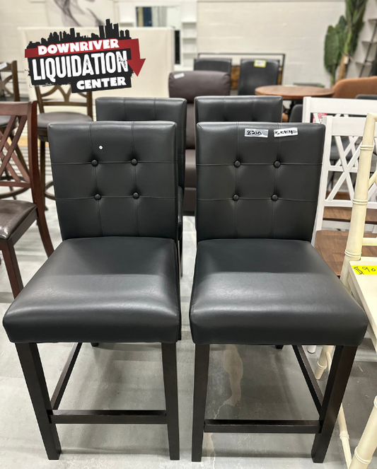 Black Leather Luxurious Chair set of 4