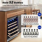 Yeego 24 in. Single Zone 52-Bottles Built-In Wine Cooler